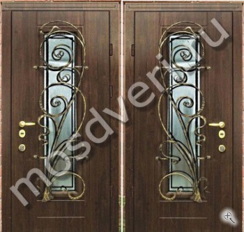 Дверь МДФ со стеклопакетом и ковкой - купить от производителя Мосдвери Дверь МДФ со стеклопакетом и ковкой