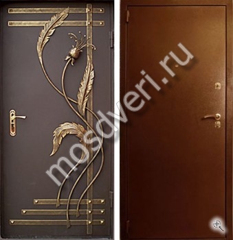 Входная дверь с порошковом окрасом и ковкой - купить от производителя Мосдвери Входная дверь с порошковом окрасом и ковкой